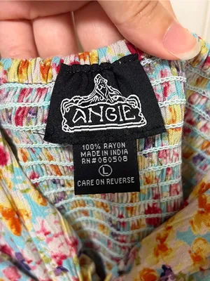 Angie Floral Peekaboo Twist Tiered Maxi Dress L Multicolor thumbnail 3