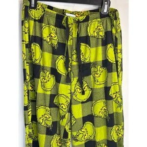 Dr. Seuss The Grinch Plaid Christmas 2‎ piece Pajama Set Women's Medium NWT thumbnail 10