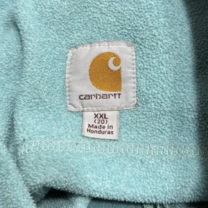 Carhartt Blue Fleece Vest Spell Out Full Zip Front Pockets Women’s Size 2XL thumbnail 4