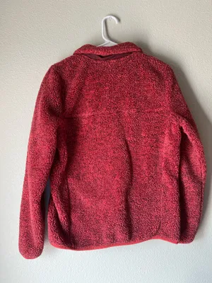 L.L. Bean Red Sherpa Snap-Neck Pullover thumbnail 4