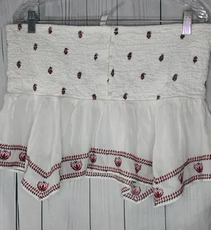 American Eagle Handkerchief Hem Smocked Babydoll Boho Peasant Tube Top thumbnail 1