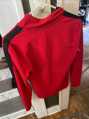 Lauren Ralph Lauren Red Long-Sleeve Half-Zip Pullover with Black Trim thumbnail 6