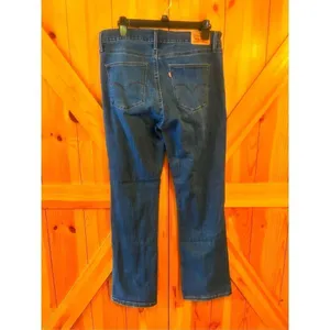 Levi's Slimming Boot Jeans Size 32 Womens Dark Wash Blue Denim (3412) thumbnail 3
