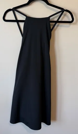 Madewell MWL Form‎ Exercise Dress Black High Neck Cross Back Activewear L/XL thumbnail 1