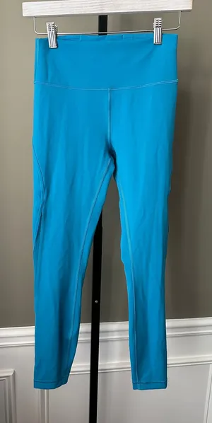 Lululemon Wunder Train Mesh Panel High-Rise Tight 25” Size 6 Hawaiian Blue thumbnail 1