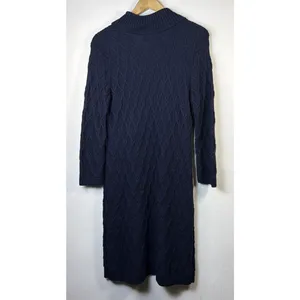 Calvin Klein Black cable knit Sweater Dress Women’s XL wrap lagenlook cottage thumbnail 7