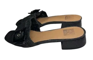 DV by Dolce Norrah Vita Black Woven Buckle Slide Mules 11 summer raffia neutral thumbnail 1