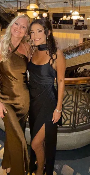 Selfie Leslie Crossover Halterneck Maxi Dress Chocolate thumbnail 3