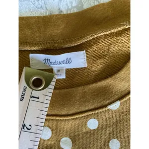 Madewell Banded Long Sleeve Crewneck Pullover Sweatshirt in Inkwell Dots Sz M thumbnail 4