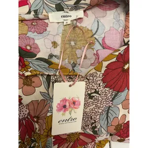 Entro Floral Print Maxi Dress Long Sleeve V Neck Bohemian Cottagecore Style‎ thumbnail 9