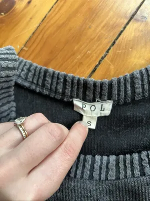 NWT pol tasteful discovery charcoal sweater small cotton thumbnail 5