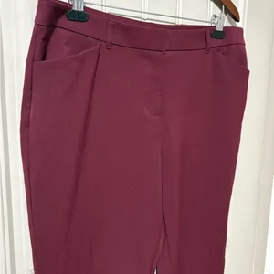 Maurices Maroon Plus Size Bengaline High Rise Slim Straight Dress Pants thumbnail 4