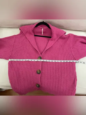 Free People Swim Too Deep Vibrant Fuchsia Ribbed Button Cardigan Size XS thumbnail 6