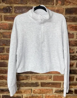 Velocity Heathered Gray Scuba Spencer 1/2 Half Zip Sweatshirt Women's Size Large thumbnail 1