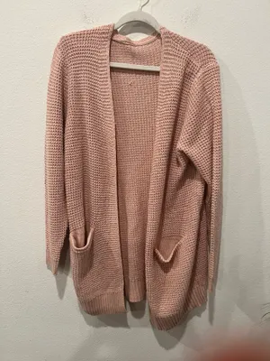 Pink Knitted Sweater Cardigan size XL thumbnail 1