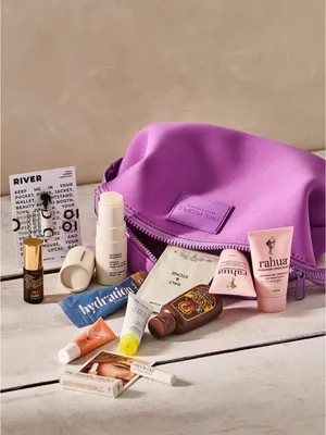NEW Free People purple neoprene makeup bag #makeupbag #cosmeticbag thumbnail 2