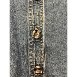 Vintage 90s Denim Dress Womens 2XL Midi Flare Button Front Western Festival thumbnail 4