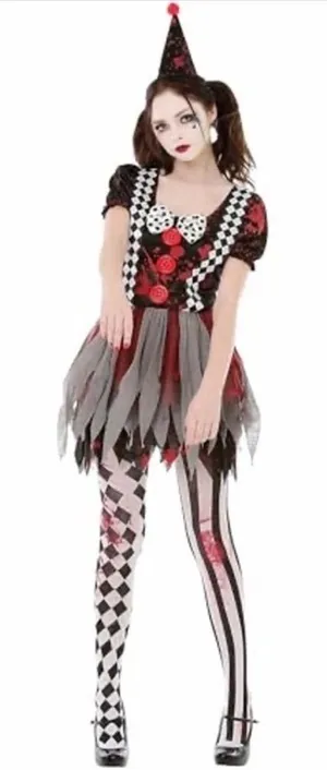 Crazy Clown NWT Costume Women's Size Small Dress & Hat Halloween‎ thumbnail 1