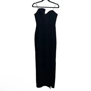 Amanda Uprichard Puzzle Gown Strapless Maxi Dress In Black thumbnail 4