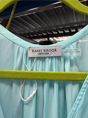 Ramy Brook Sleeveless Aqua Mini Dress with Ruffle Tier thumbnail 2