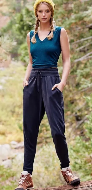 Free People Movement Yella Harem Jogger in Charcoal Grey thumbnail 1