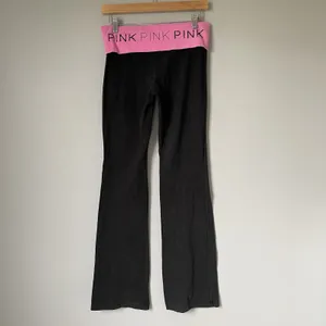 Vintage y2k 2000's Victoria's Secret PINK Fold Over Logo Flare Leggings Small thumbnail 2