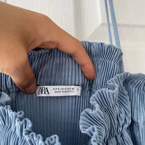 Zara Powder Blue Plisse Pleated Midi Dress thumbnail 5