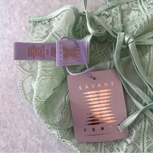 Savage X Fenty NWT DECO GLASS LACE SLEEP CAMI Green Mist Size S thumbnail 4