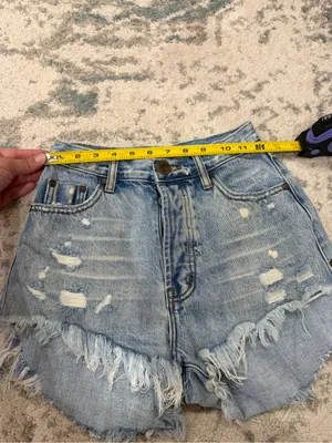 One Teaspoon Outlaws Distressed Button Fly Denim Shorts Size 22/000 thumbnail 7