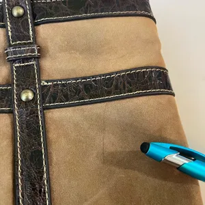 Franco Sarto Brown‎ Suede/Leather Purse With Inside Smartlyte 12.5”X15” Preowned thumbnail 14