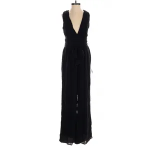 Lulus Trendy Aesthetic Black Smocked Tie Back Wide Leg Jumpsuit thumbnail 5