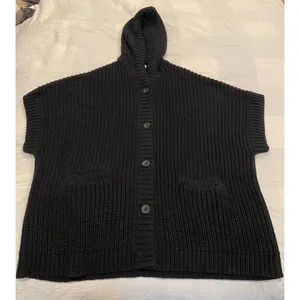 Aerie Dolman Sleeve Oversized Hoodie Tunic Sweater Black Women's Size Medium thumbnail 2