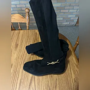 Sam Edelman Black Suede Clive Embellished Riding Boot Size 5 thumbnail 2
