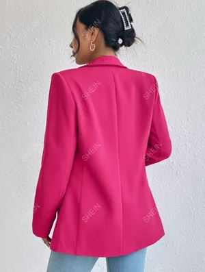 SheIn Privé Solid Shawl Collar Blazer thumbnail 2