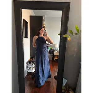 Women's Navy Blue Halter Neck Maxi Dress thumbnail 3