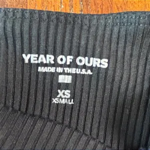 Year of Ours Ribbed V-Waist Biker Shorts Black XS High Rise Activewear USA thumbnail 3