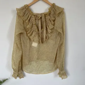 Endless Rose Yellow Ruffle V Neck Empire Waist Blouse Small Sunny thumbnail 5