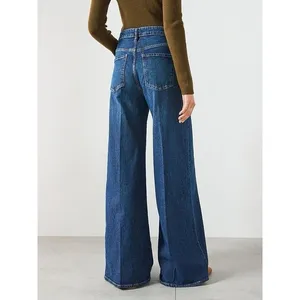 MNG Mango High Rise Wide Leg Jeans Womens US 4 100% Cotton thumbnail 3