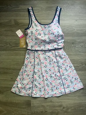 NEW Tommy Bahama Active White Navy Floral Dress Shorts Set Tennis Preppy Golf S thumbnail 2