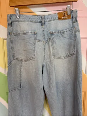 We The Free Tinsley Baggy High Rise Straight Distressed Jeans Sz 28 🧡🍄 thumbnail 4