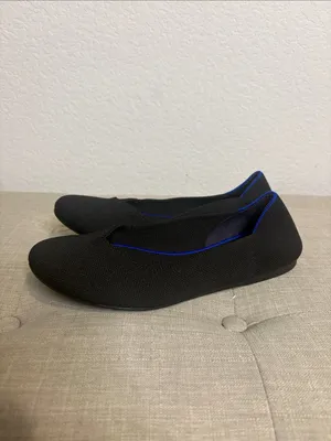 Rothy's Black Knit Slip-On Loafers with Blue Interior Trim 7.5 thumbnail 4
