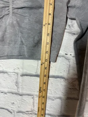 Gymshark Grey Cropped Long-Sleeve Top, Small thumbnail 4