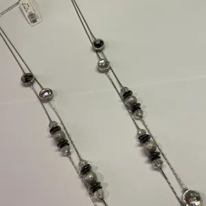 New York & Company NWT $22.95 Silver Tone Multi Strand Costume Jewelry Necklace thumbnail 7