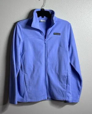 Columbia Women Blue Fleece Zip‎ Up Sweater Jacket Size M. thumbnail 1
