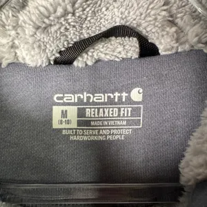 Carhartt Women M Clarksburg Sherpa Lined Full Zip Hoodie Jacket Blue Gray 102787 thumbnail 3