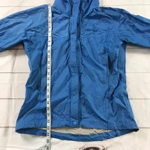 Marmot Women Small Blue Precip Eco Outdoor Waterproof Hooded Rain Jacket thumbnail 10