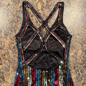 Primavera Dress All Over Sequin Y2K Disco Retro Statement‎ Glam Party Colorful 2 thumbnail 4