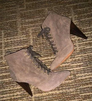 Y2k indie Sleeze Betsey Johnson booties green lace up designer vintage $300 thumbnail 1