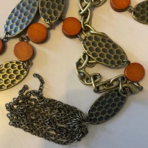 Bronze Hammered Wooden Circle Waist Chain Coastal Cowgirl Western Festiv… thumbnail 2