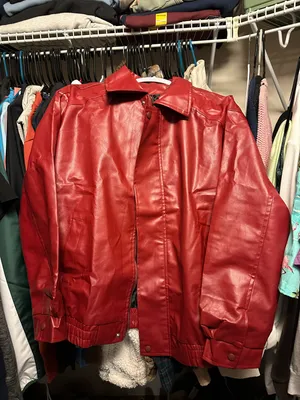 Maroon Leather Jack Red Size M thumbnail 1